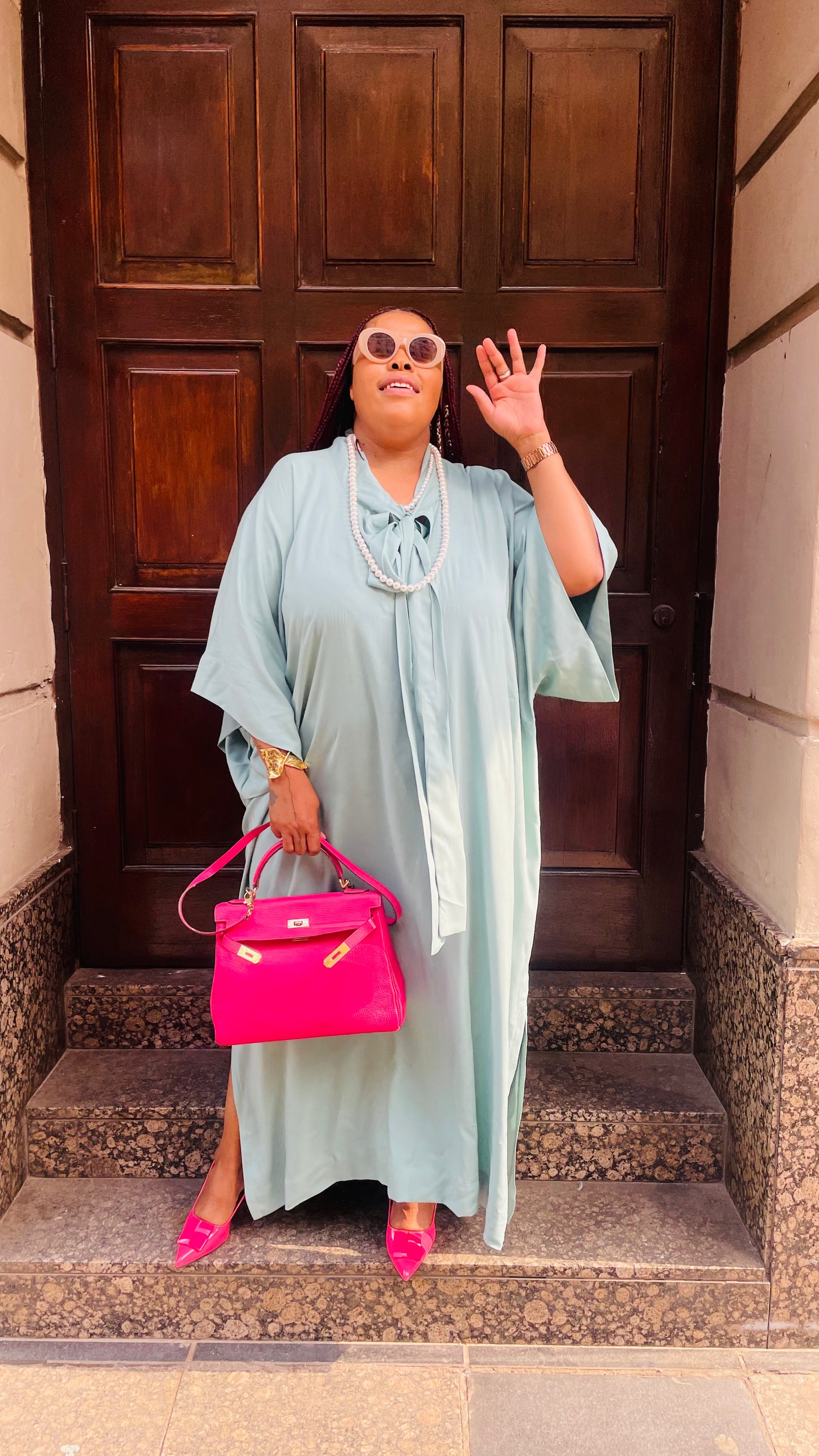 Nina's Aqua Luxe Kaftan