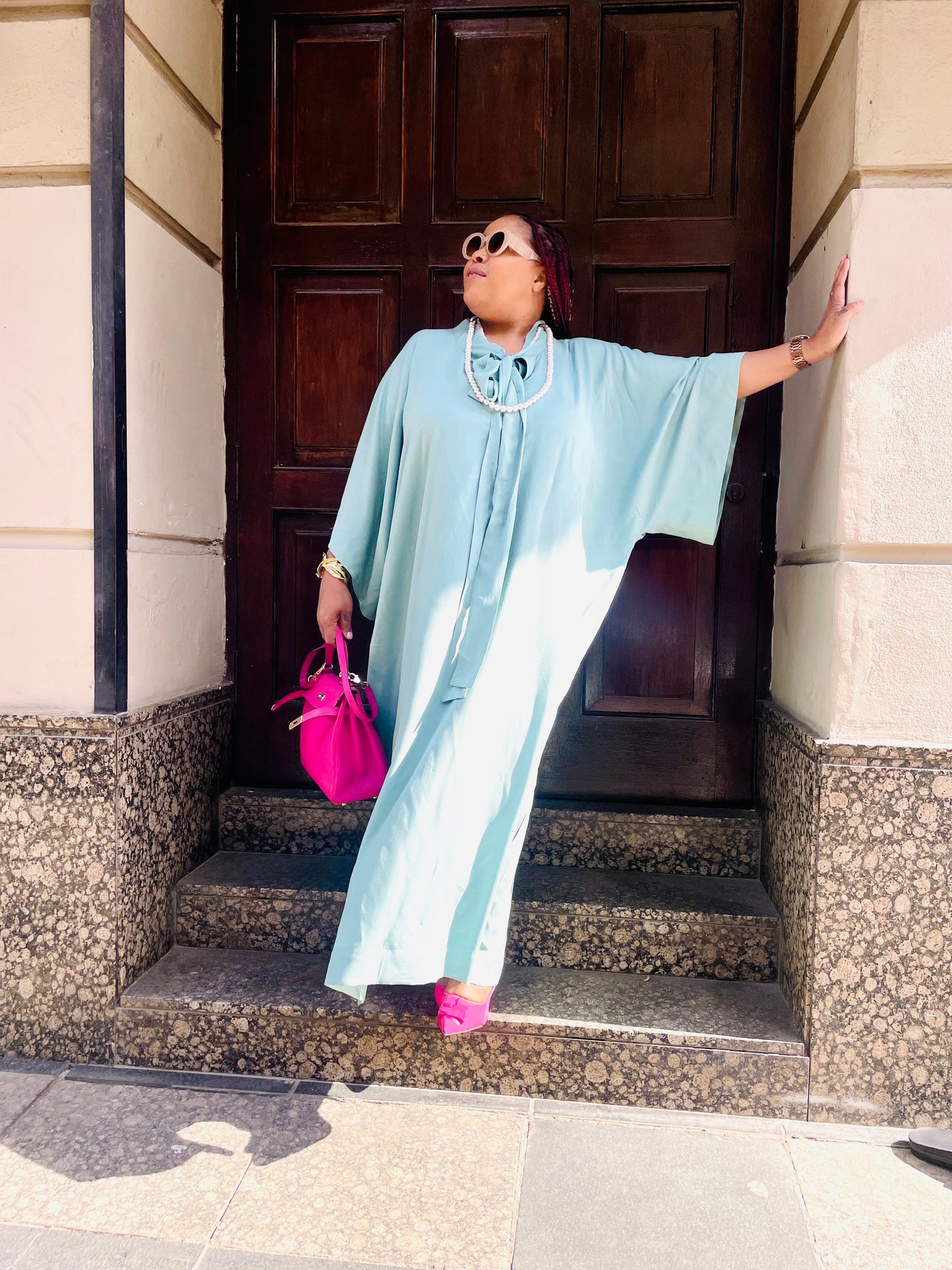 Nina's Aqua Luxe Kaftan