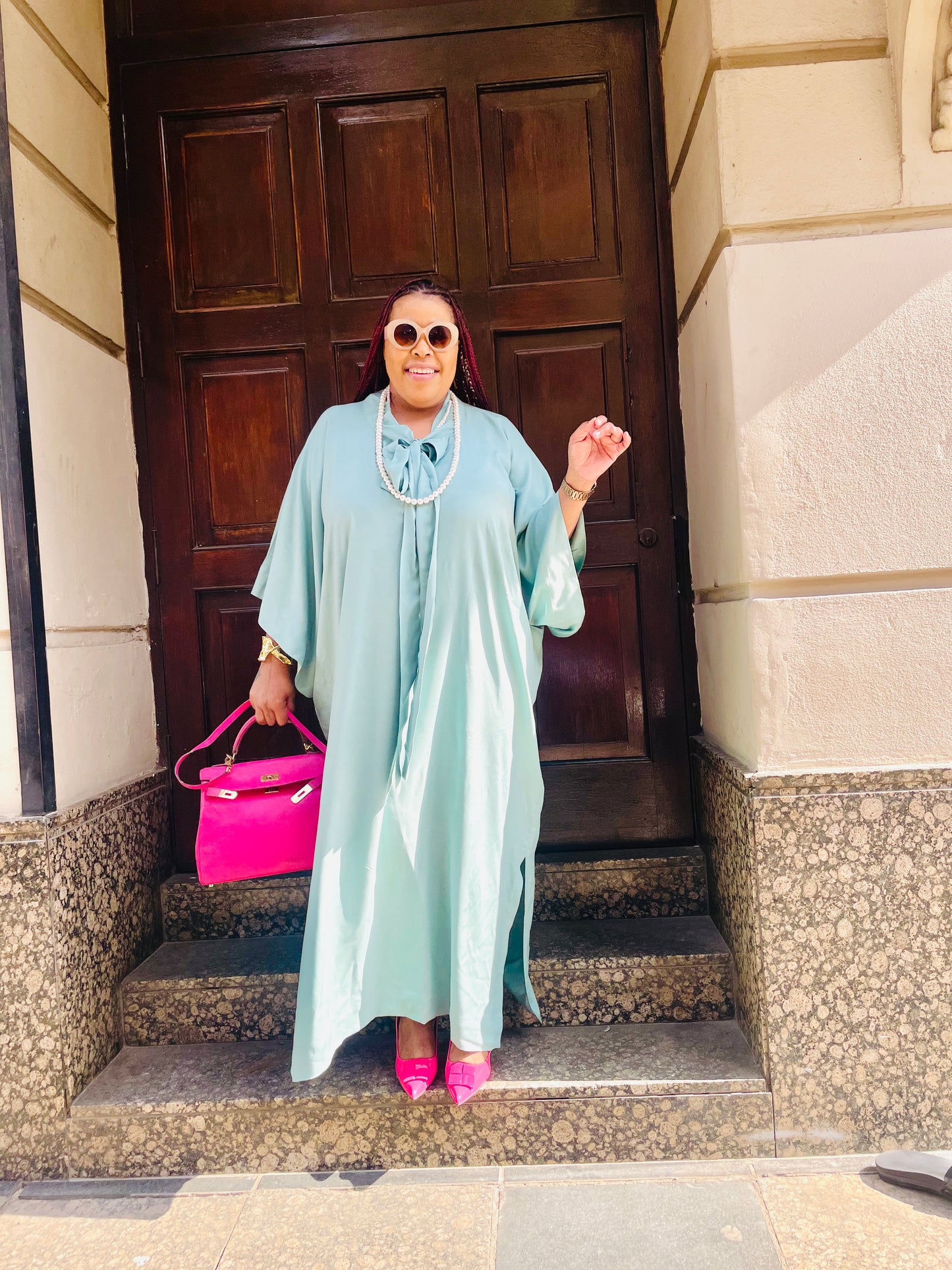 Nina's Aqua Luxe Kaftan